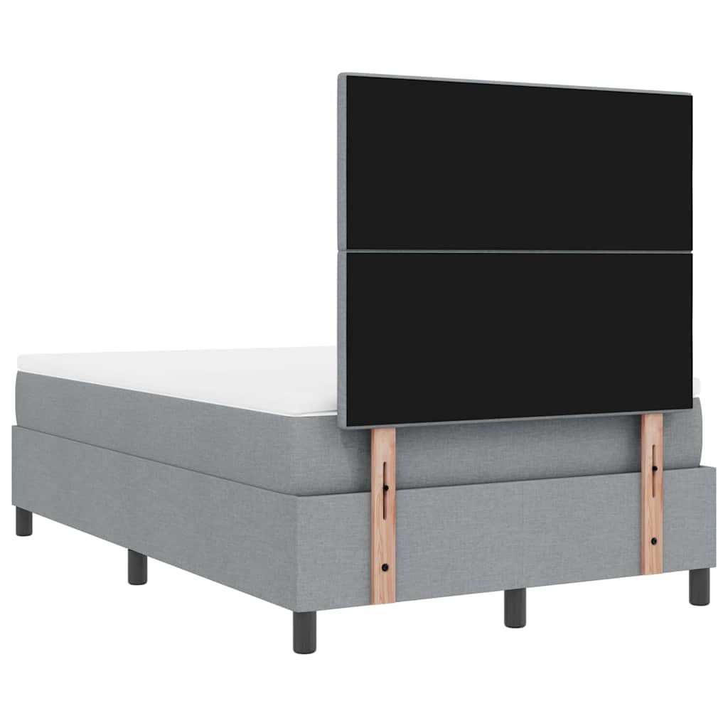 Boxspringbett mit Matratze Hellgrau 120 x 190 cm Stoff