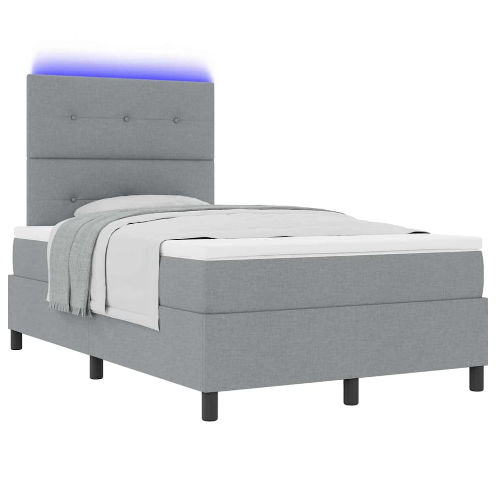 Boxspringbett mit Matratze Hellgrau 120 x 190 cm Stoff