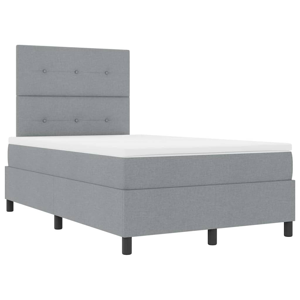 Boxspringbett mit Matratze Hellgrau 120 x 200 cm Stoff