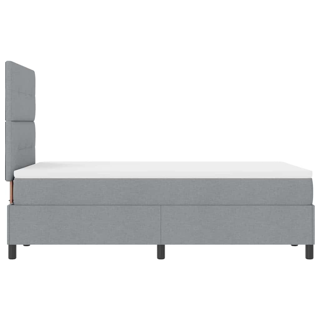 Boxspringbett mit Matratze Hellgrau 120 x 200 cm Stoff