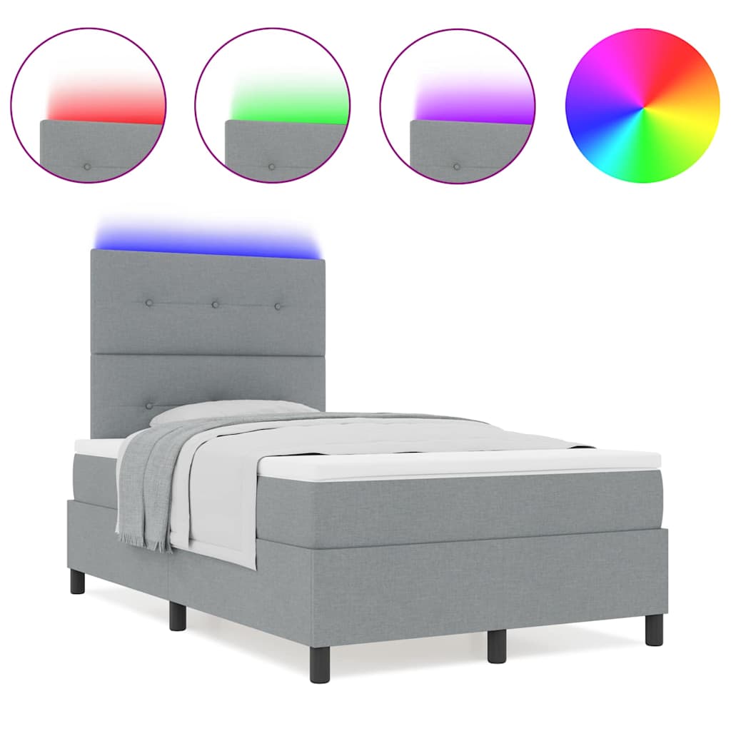 Boxspringbett mit Matratze Hellgrau 120 x 200 cm Stoff