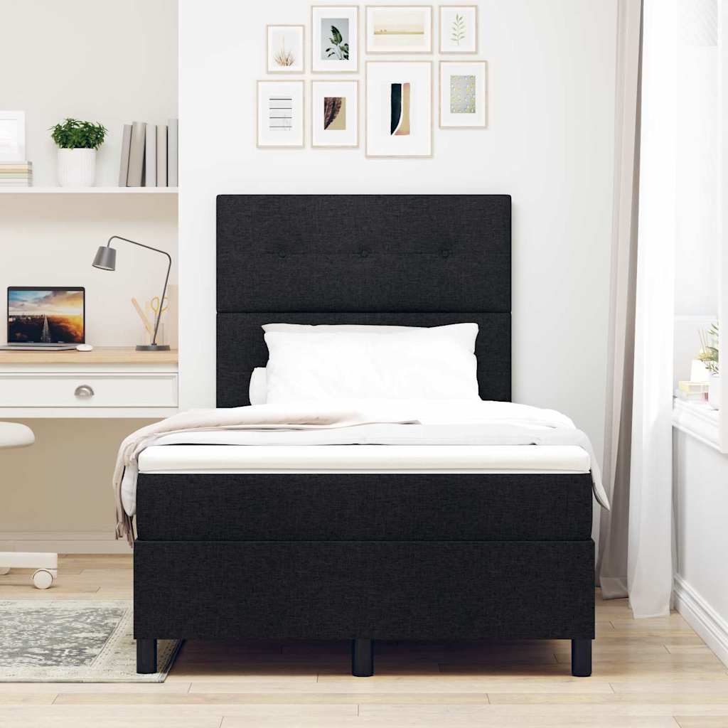 Boxspringbett mit Matratze Schwarz 120 x 200 cm Stoff