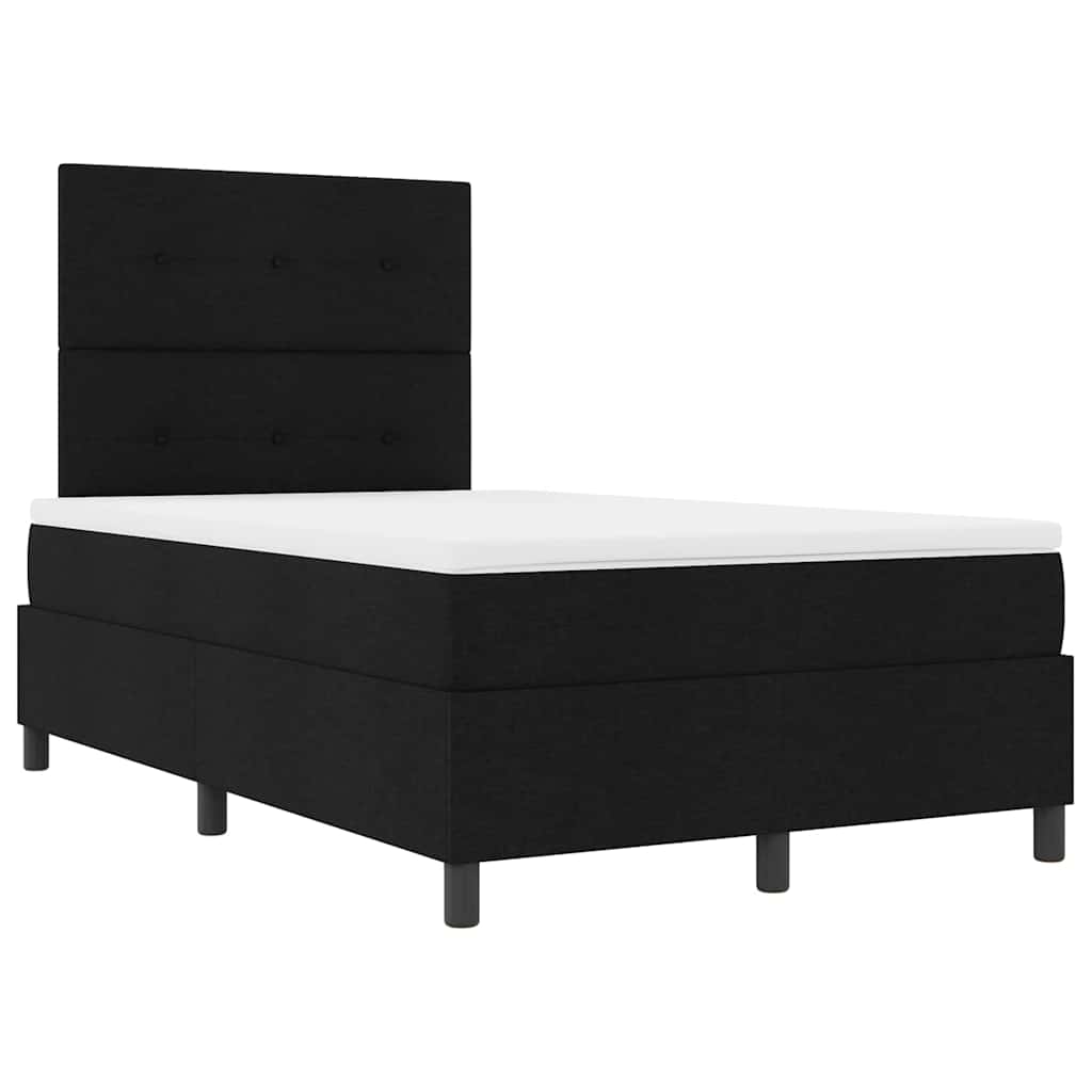 Boxspringbett mit Matratze Schwarz 120 x 200 cm Stoff