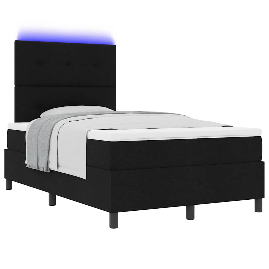 Boxspringbett mit Matratze Schwarz 120 x 200 cm Stoff