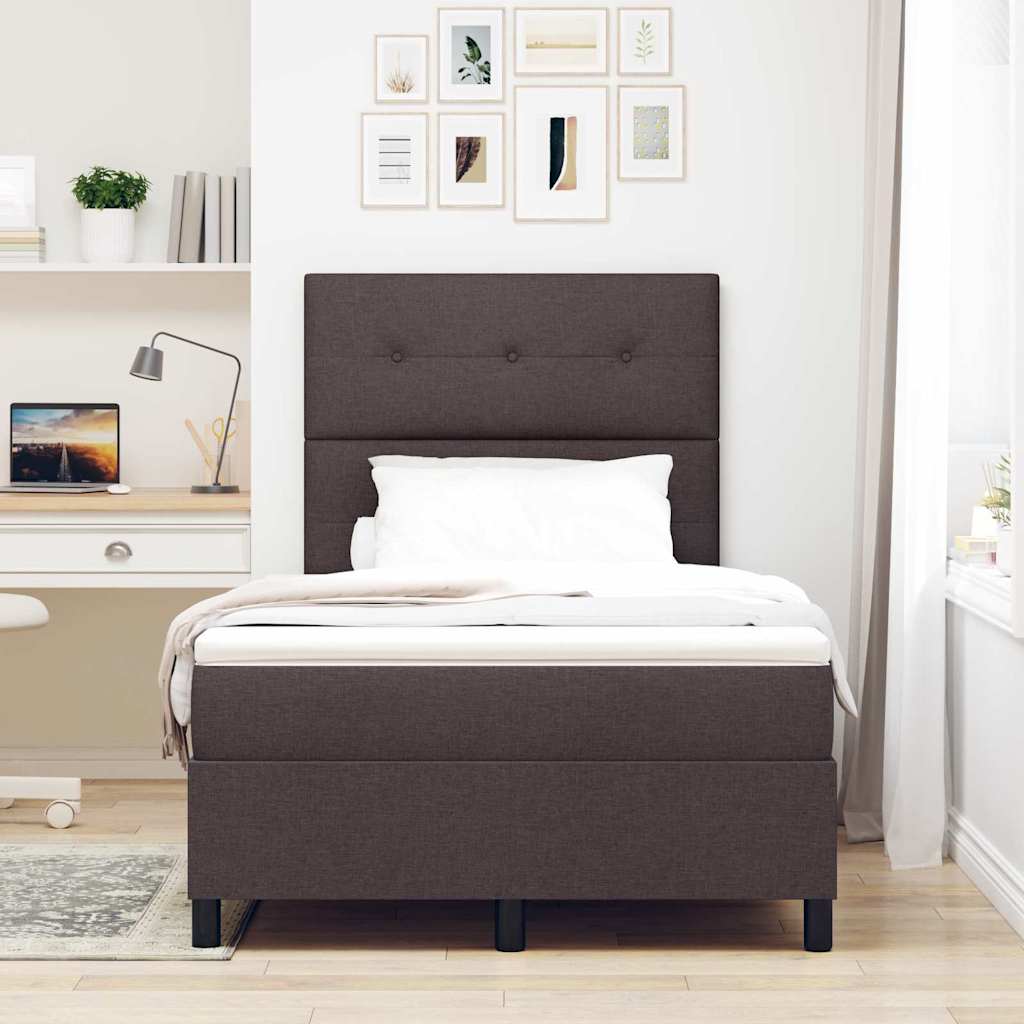 Boxspringbett mit Matratze Dunkelbraun 120 x 200 cm Stoff