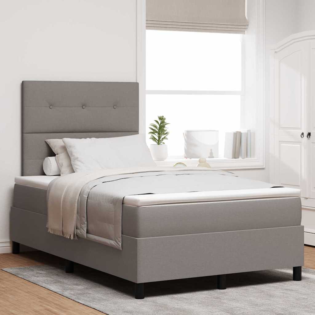 Boxspringbett mit Matratze Taupe 120 x 200 cm Stoff