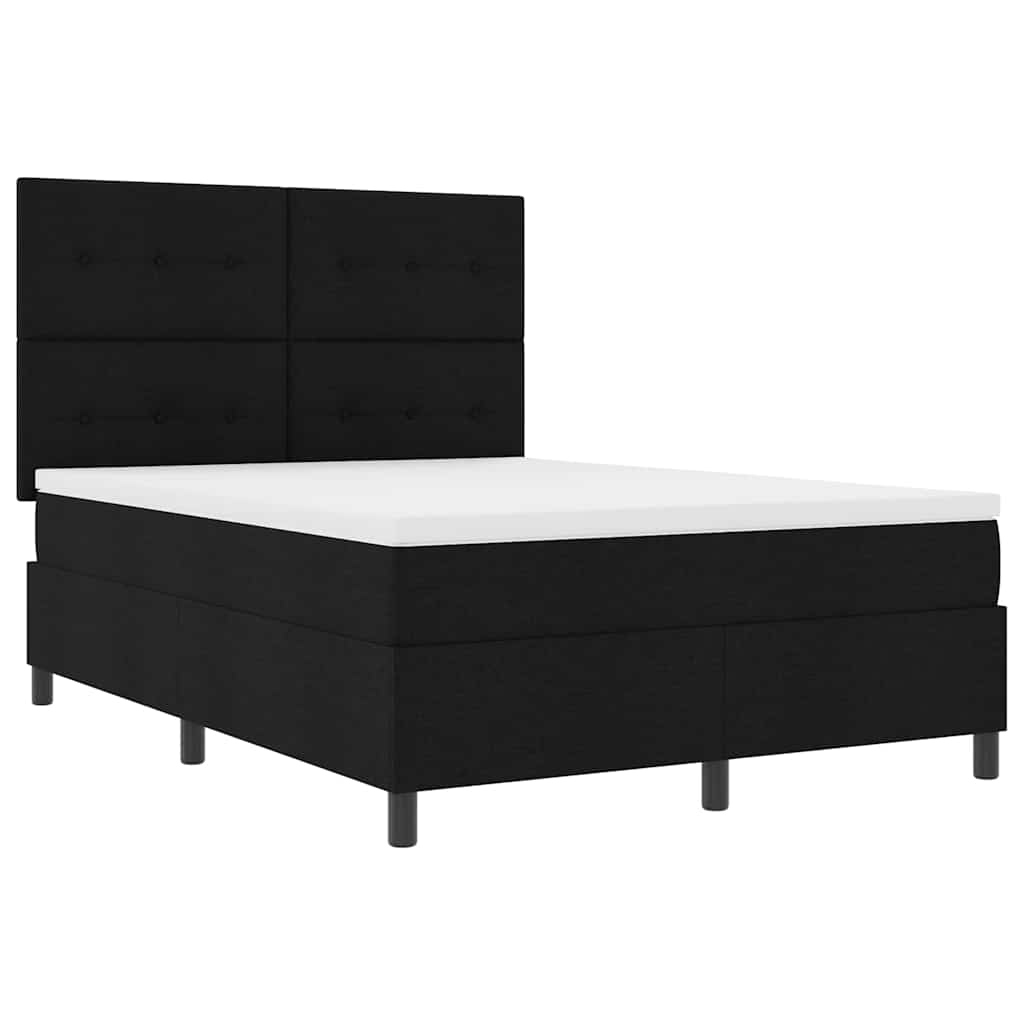 Boxspringbett mit Matratze Schwarz 140 x 200 cm Stoff