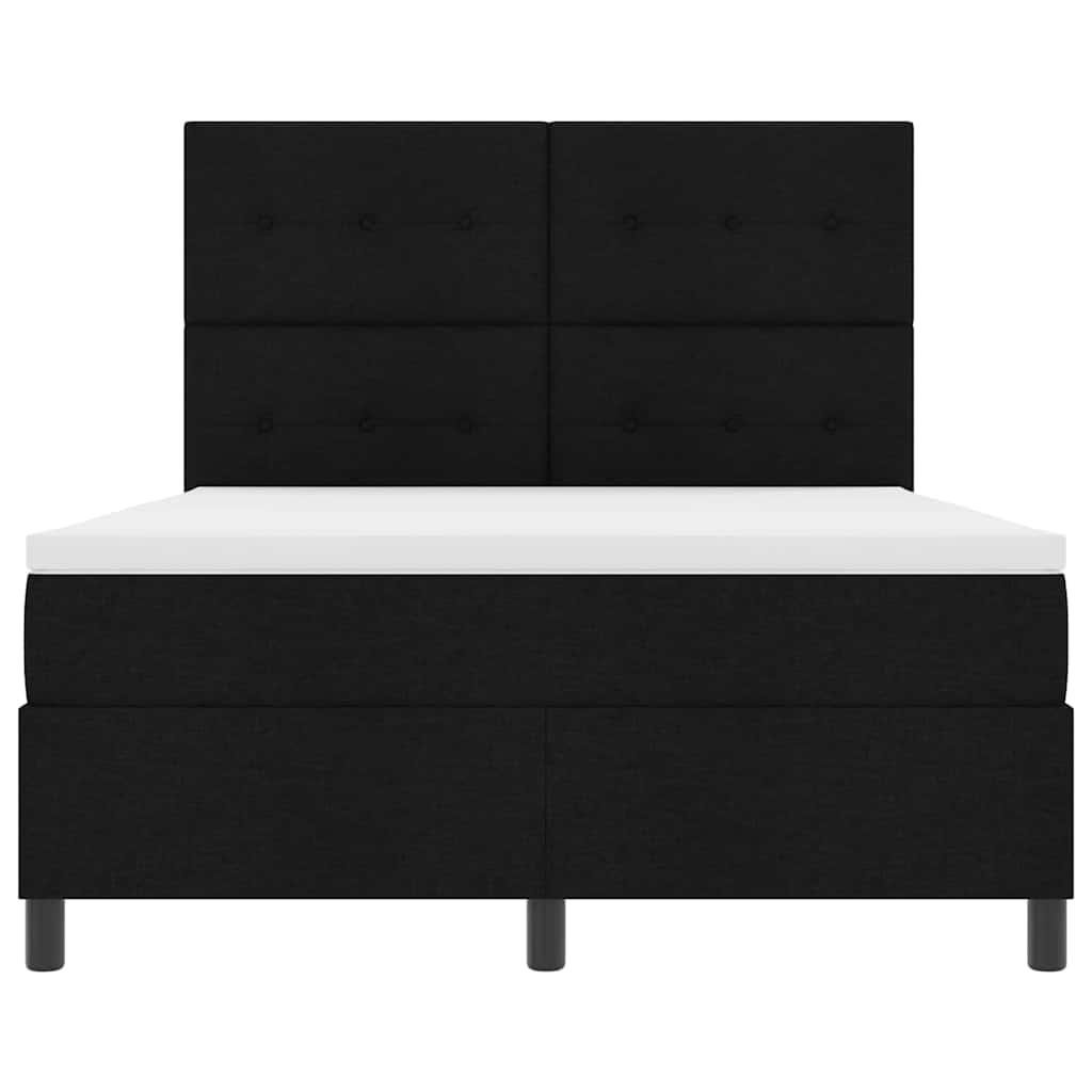 Boxspringbett mit Matratze Schwarz 140 x 200 cm Stoff