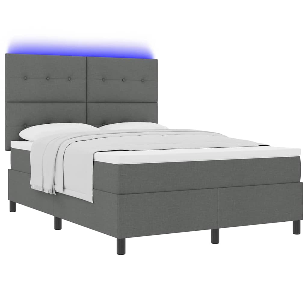 Boxspringbett mit Matratze Dunkelgrau 160 x 200 cm Stoff