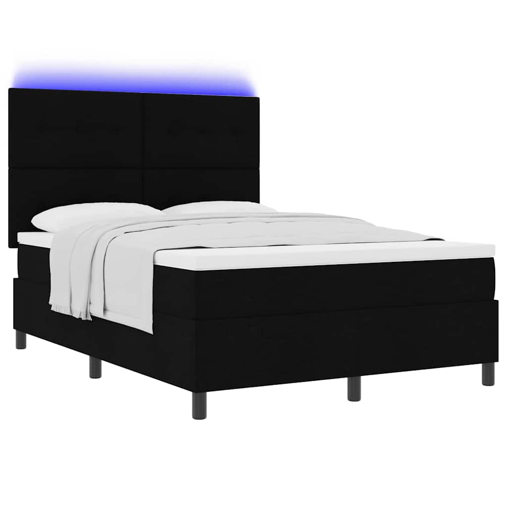 Boxspringbett mit Matratze Schwarz 160 x 200 cm Stoff