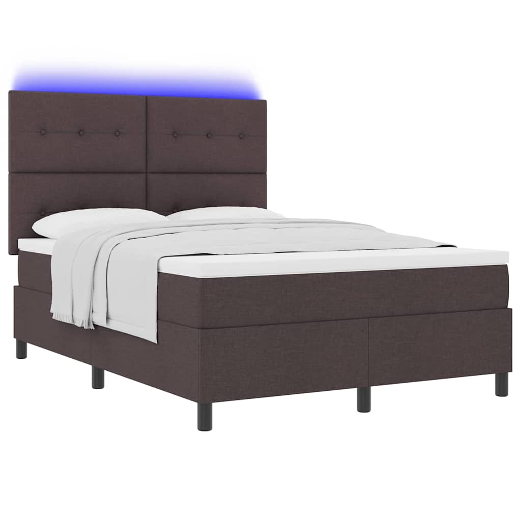 Boxspringbett mit Matratze Dunkelbraun 160 x 200 cm Stoff