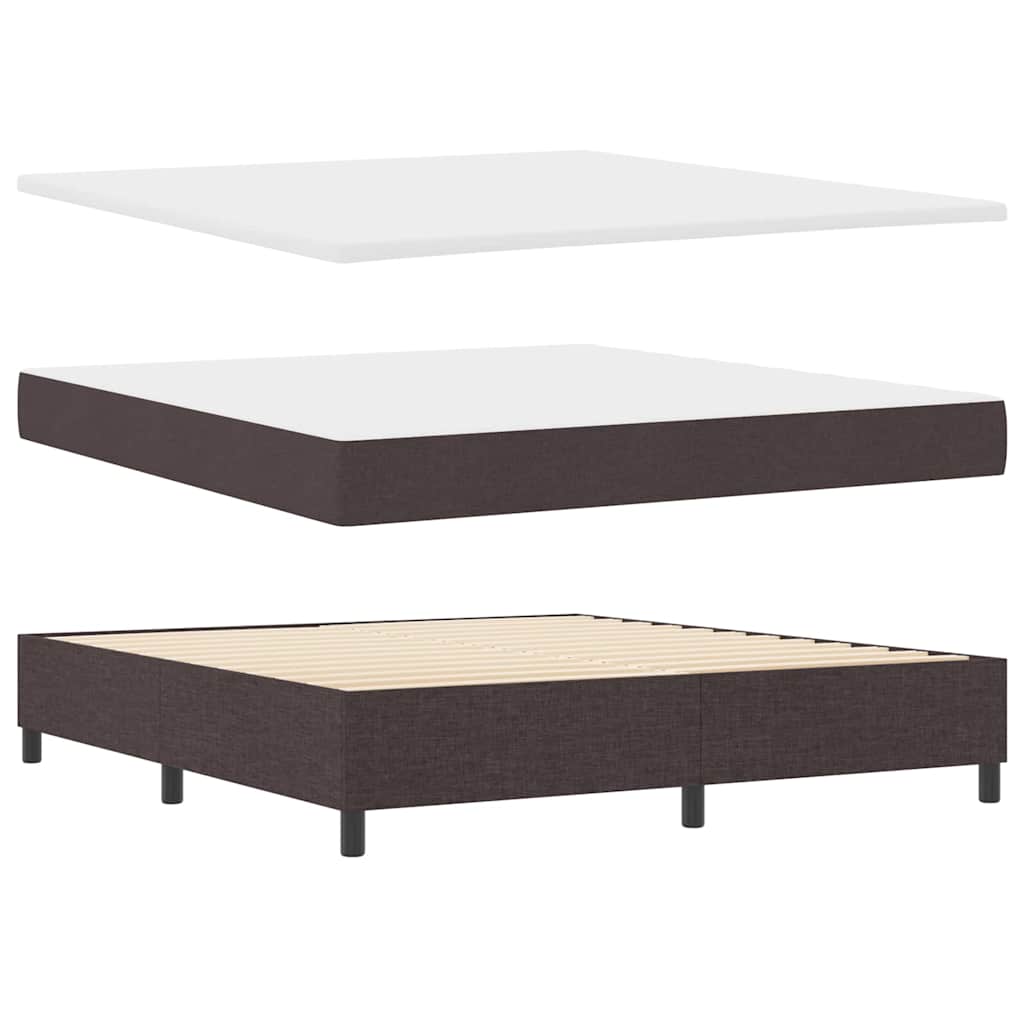 Boxspringbett mit Matratze Dunkelbraun 180 x 200 cm Stoff
