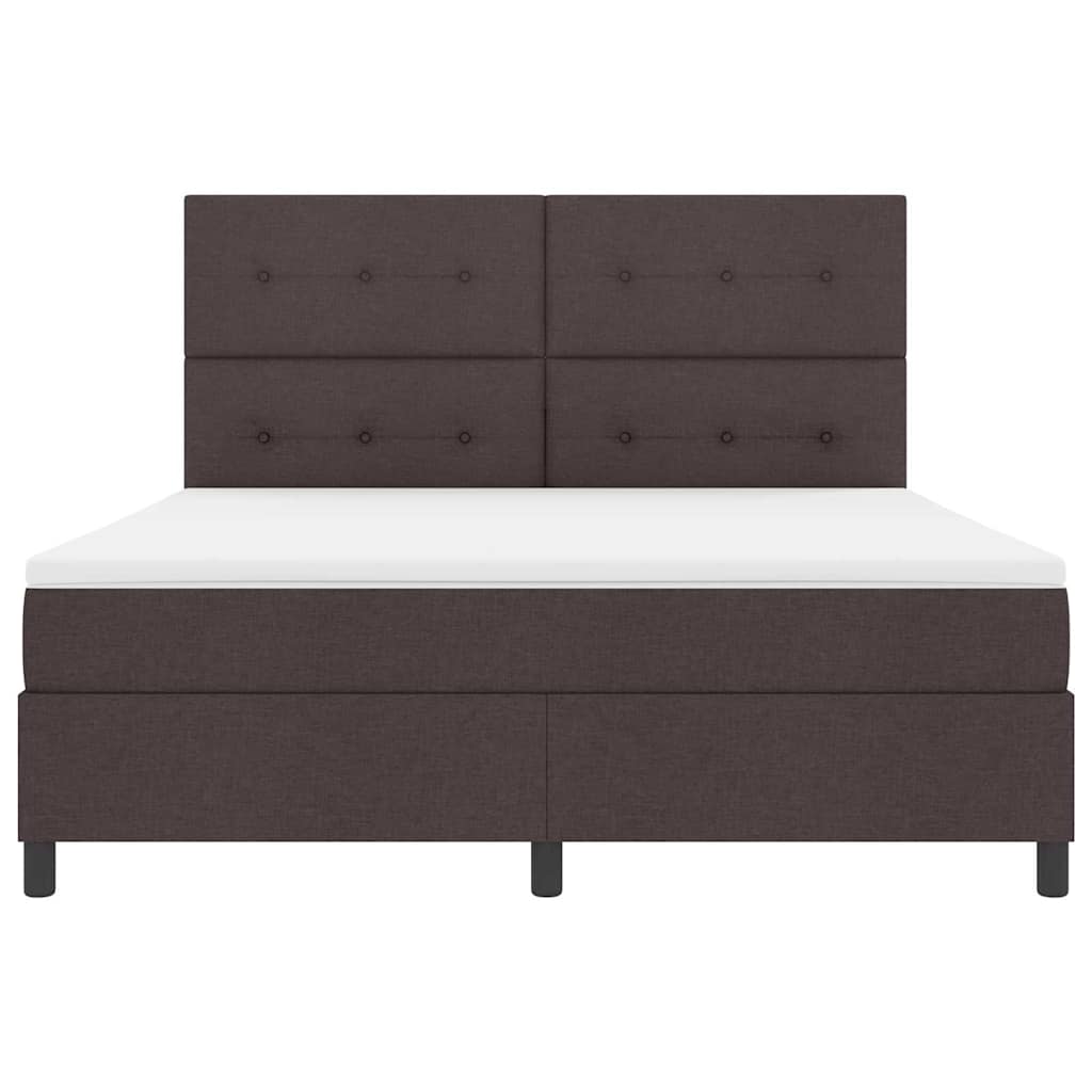 Boxspringbett mit Matratze Dunkelbraun 180 x 200 cm Stoff