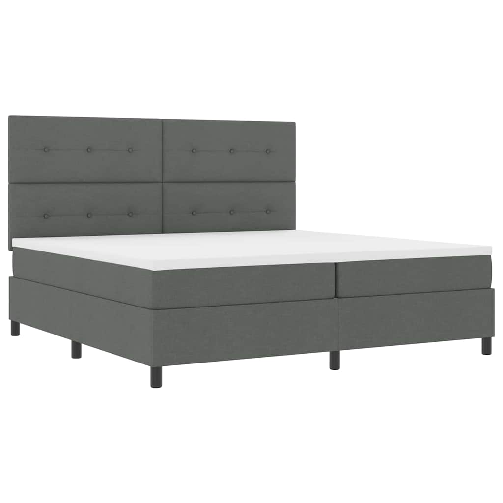 Boxspringbett mit Matratze Dunkelgrau 200 x 200 cm Stoff
