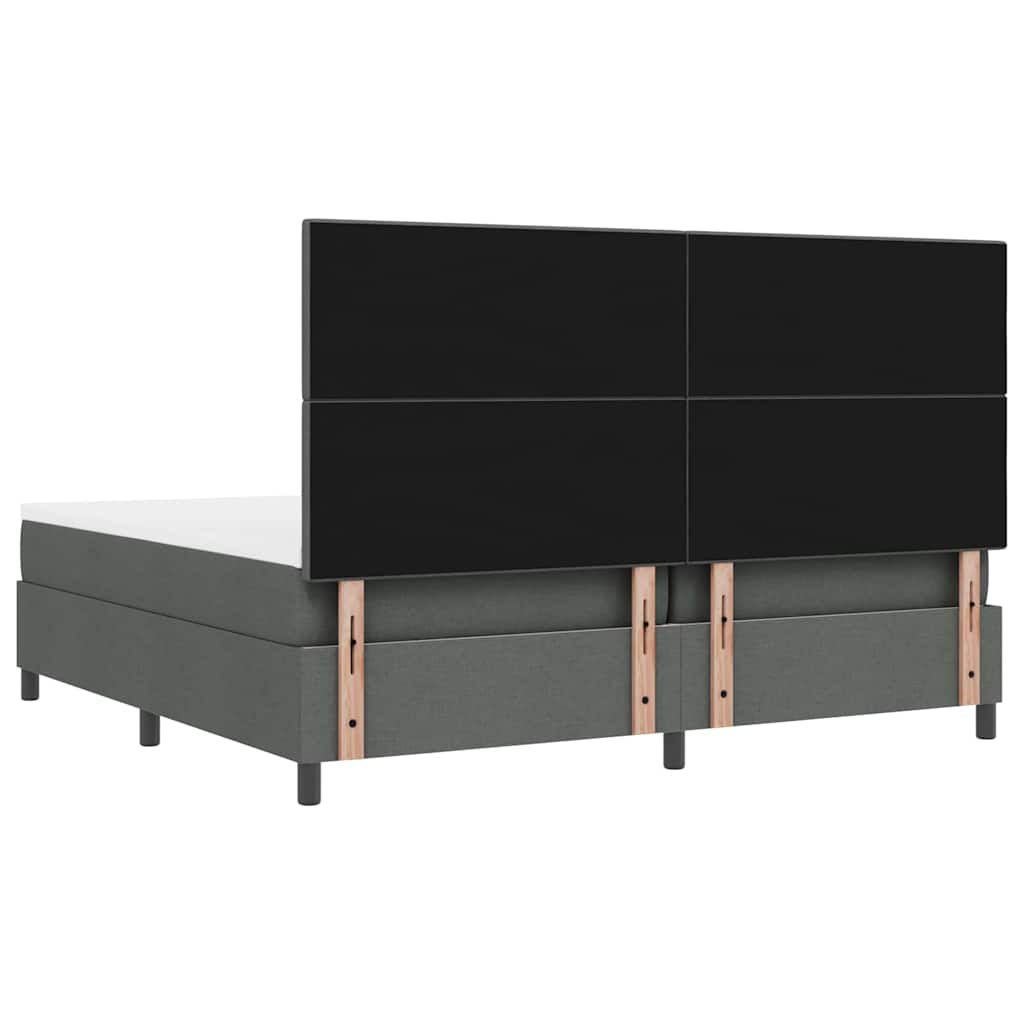 Boxspringbett mit Matratze Dunkelgrau 200 x 200 cm Stoff