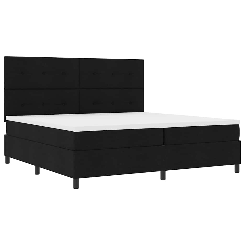 Boxspringbett mit Matratze Schwarz 200 x 200 cm Stoff