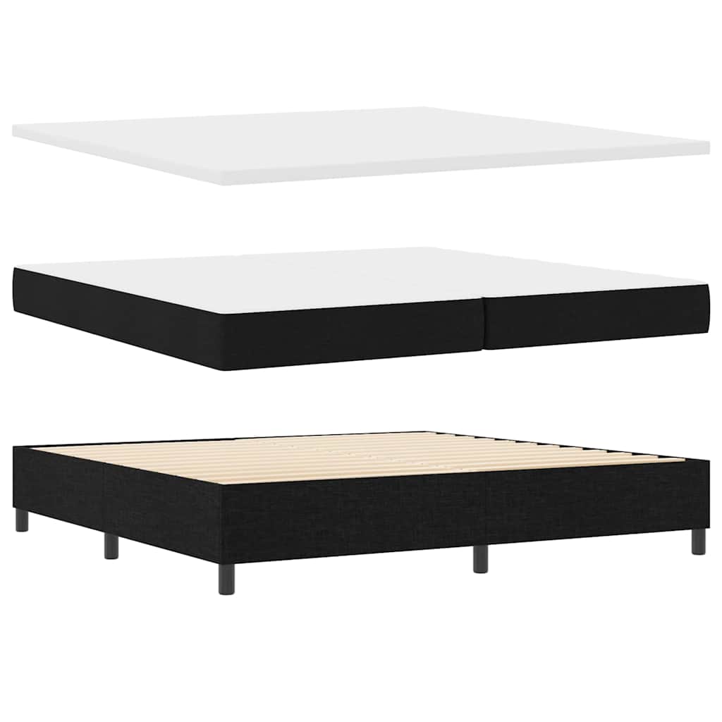 Boxspringbett mit Matratze Schwarz 200 x 200 cm Stoff