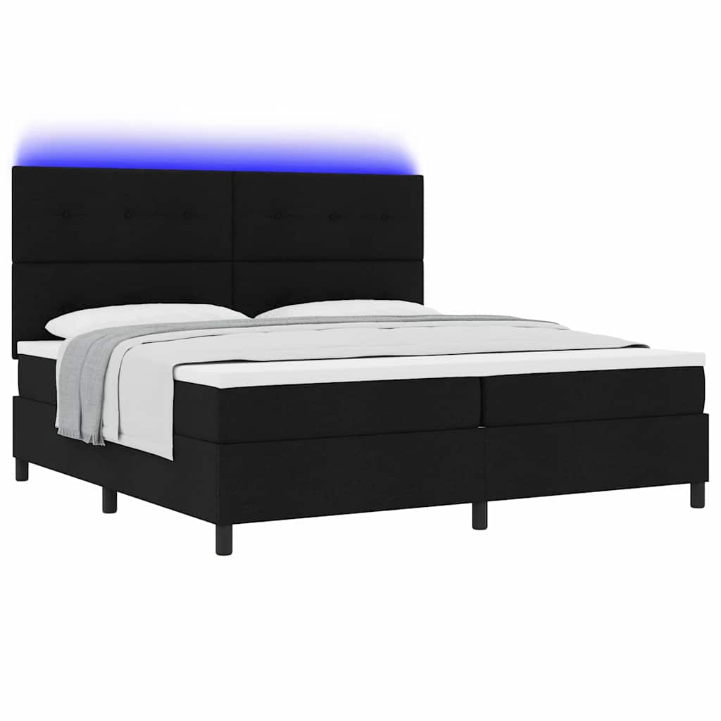 Boxspringbett mit Matratze Schwarz 200 x 200 cm Stoff