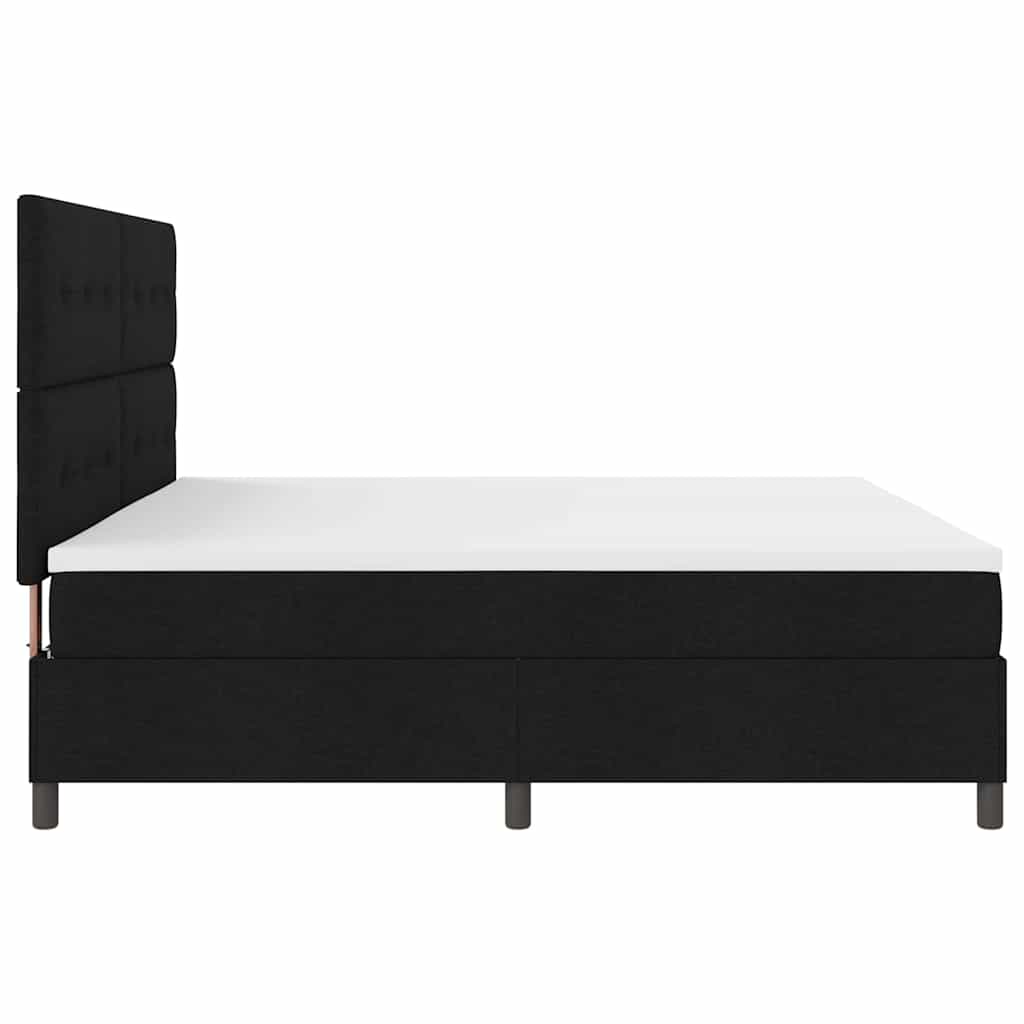 Boxspringbett mit Matratze Schwarz 200 x 200 cm Stoff