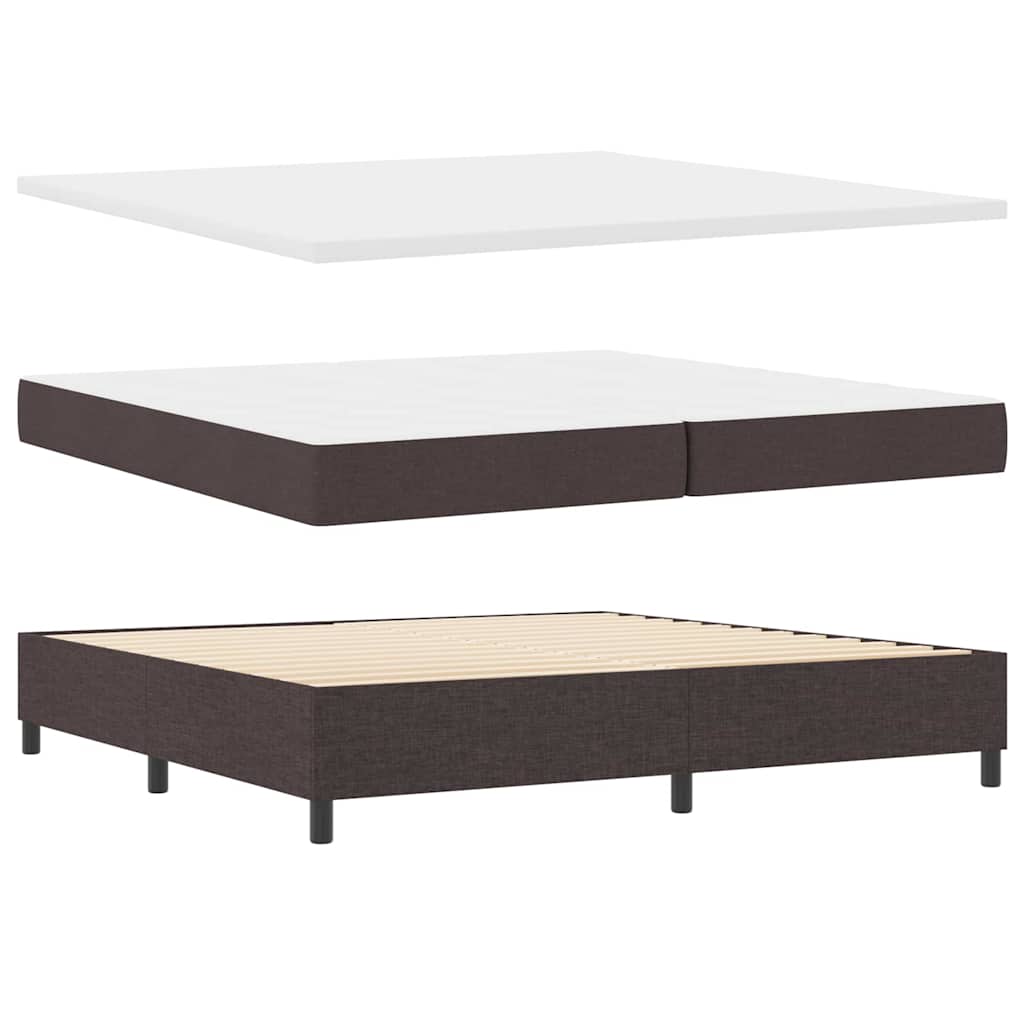 Boxspringbett mit Matratze Dunkelbraun 200 x 200 cm Stoff