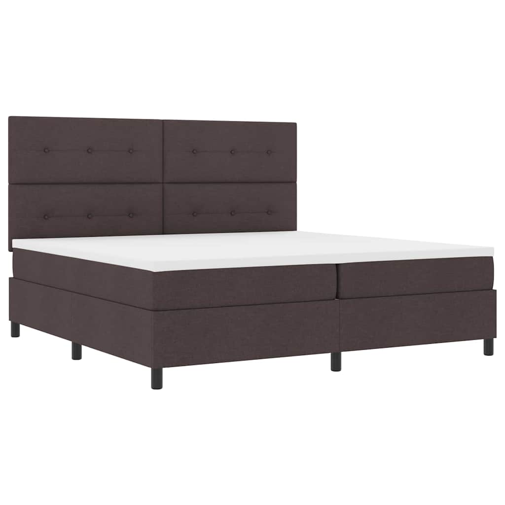 Boxspringbett mit Matratze Dunkelbraun 200 x 200 cm Stoff