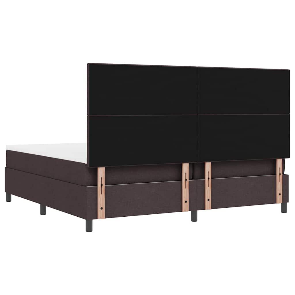 Boxspringbett mit Matratze Dunkelbraun 200 x 200 cm Stoff