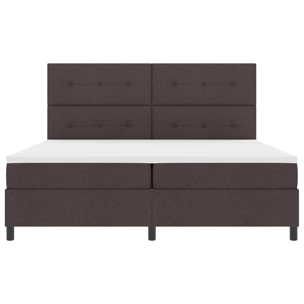 Boxspringbett mit Matratze Dunkelbraun 200 x 200 cm Stoff