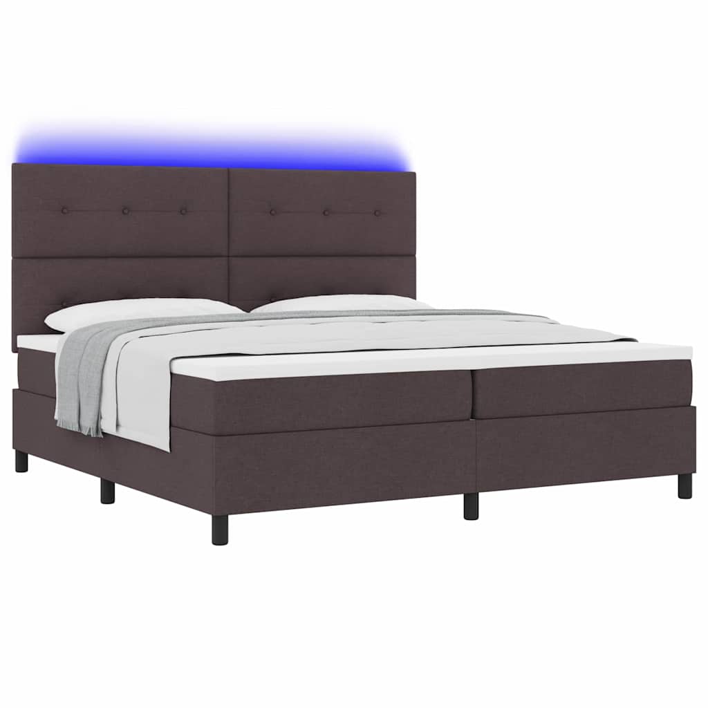 Boxspringbett mit Matratze Dunkelbraun 200 x 200 cm Stoff