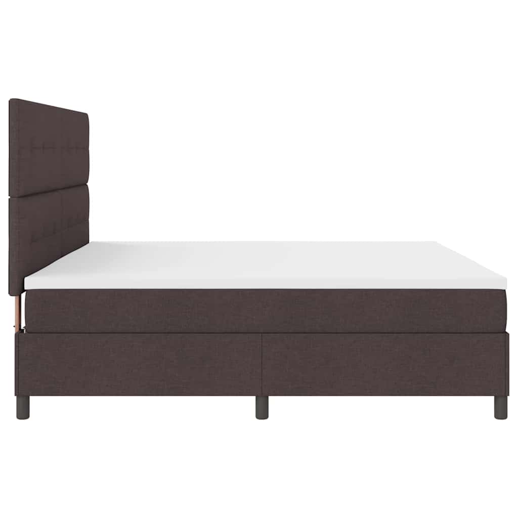 Boxspringbett mit Matratze Dunkelbraun 200 x 200 cm Stoff