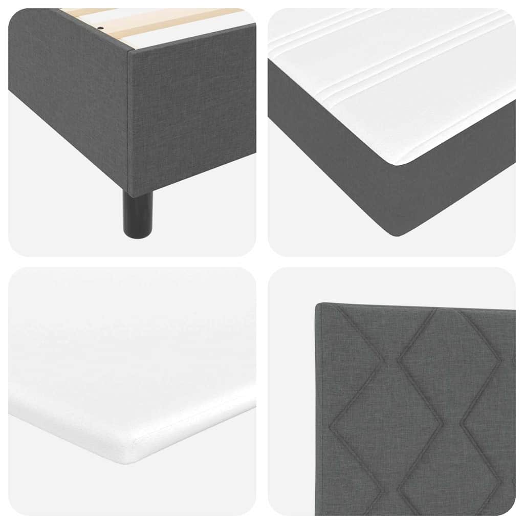 Boxspringbett mit Matratze Dunkelgrau 80 x 200 cm Stoff