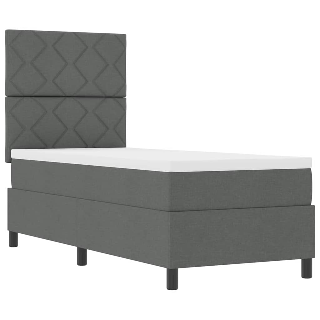 Boxspringbett mit Matratze Dunkelgrau 80 x 200 cm Stoff