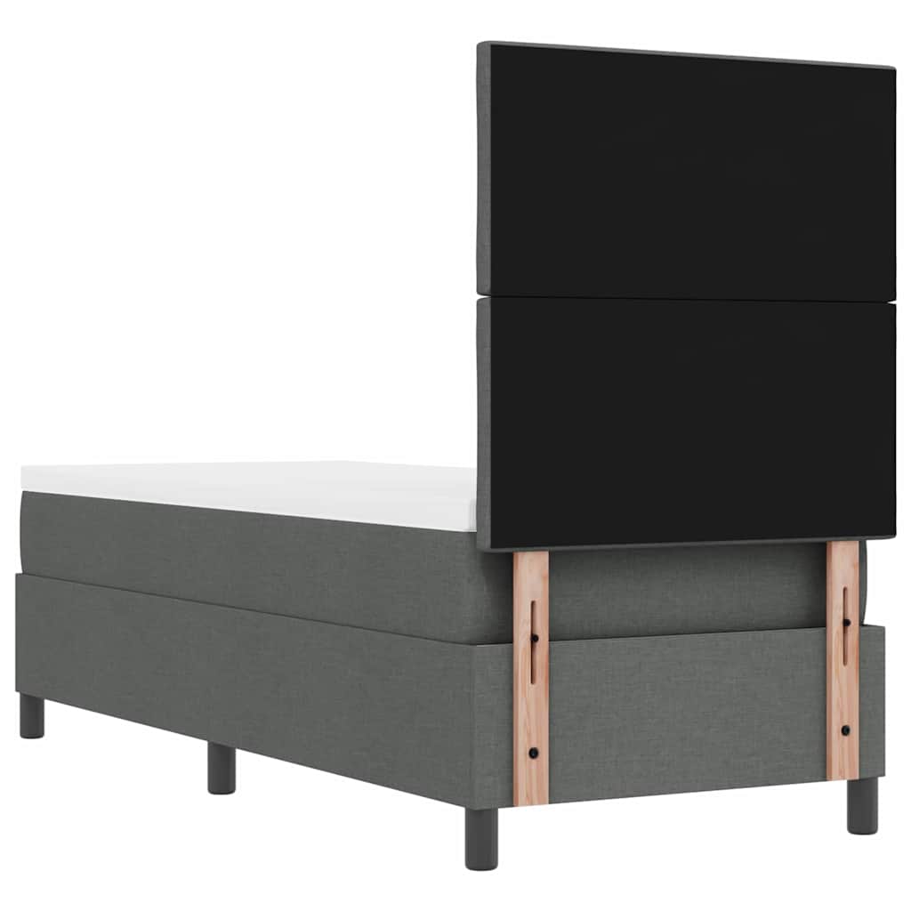 Boxspringbett mit Matratze Dunkelgrau 80 x 200 cm Stoff