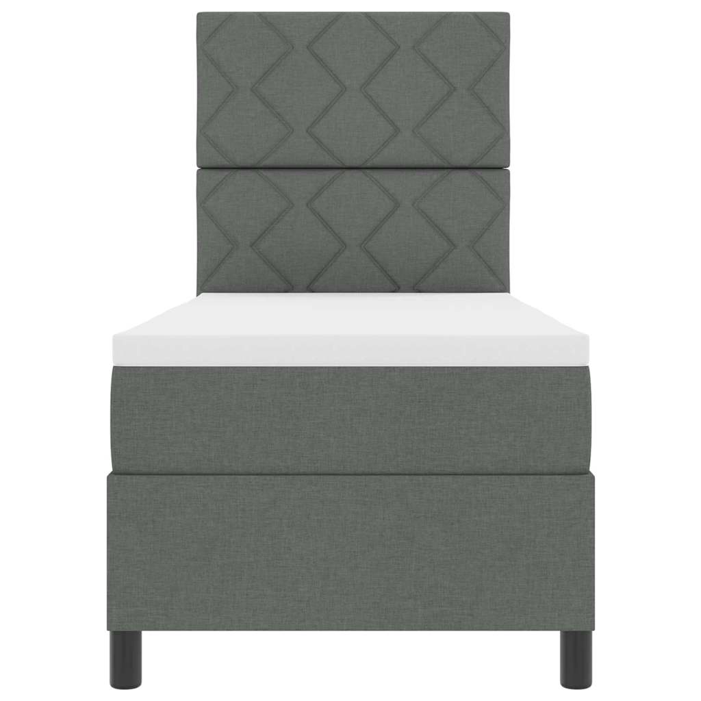 Boxspringbett mit Matratze Dunkelgrau 80 x 200 cm Stoff