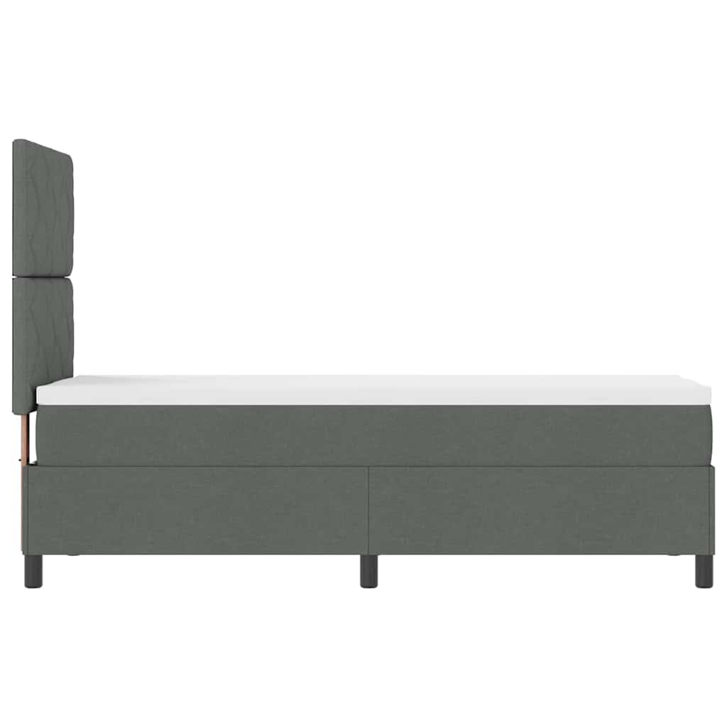 Boxspringbett mit Matratze Dunkelgrau 80 x 200 cm Stoff