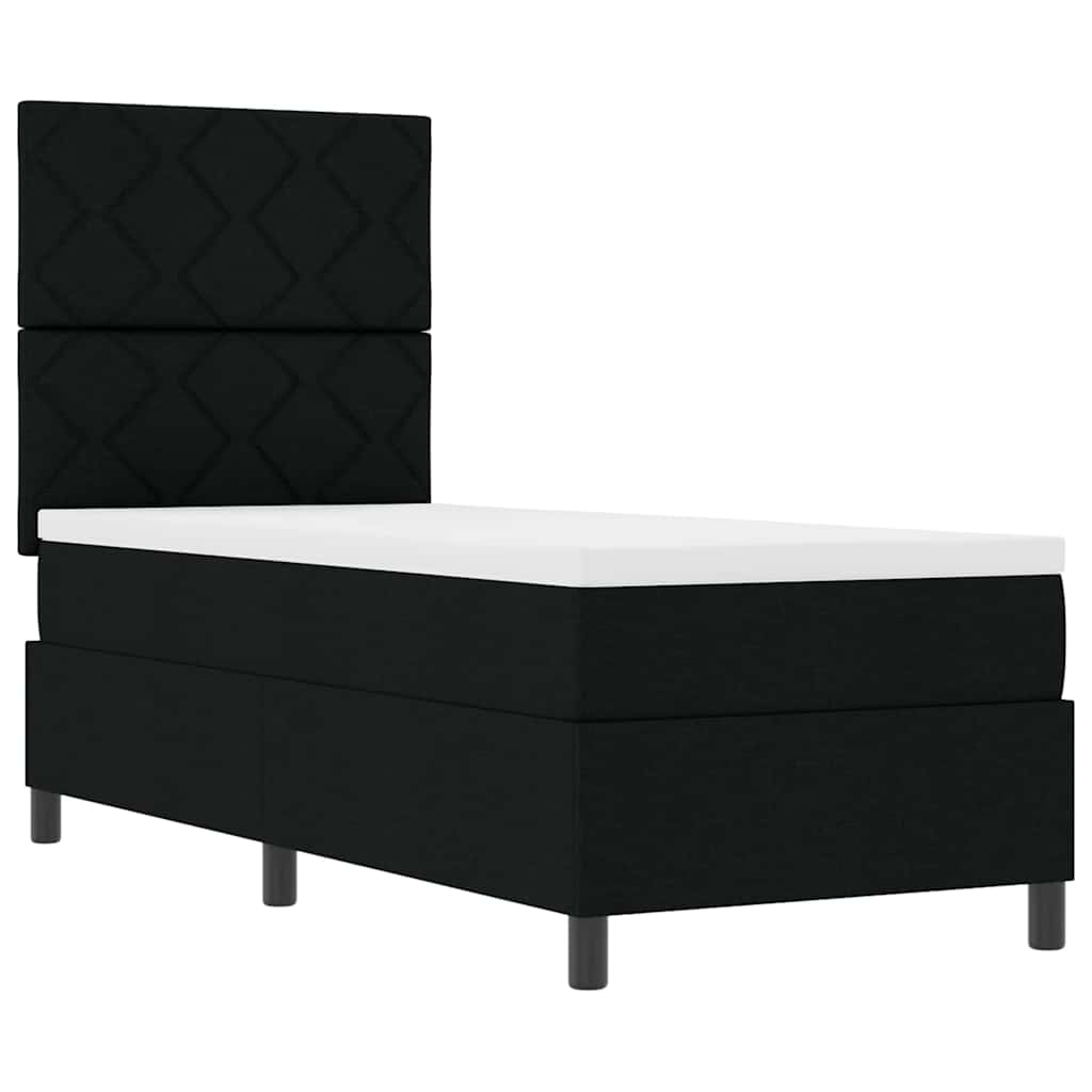 Boxspringbett mit Matratze Schwarz 80 x 200 cm Stoff