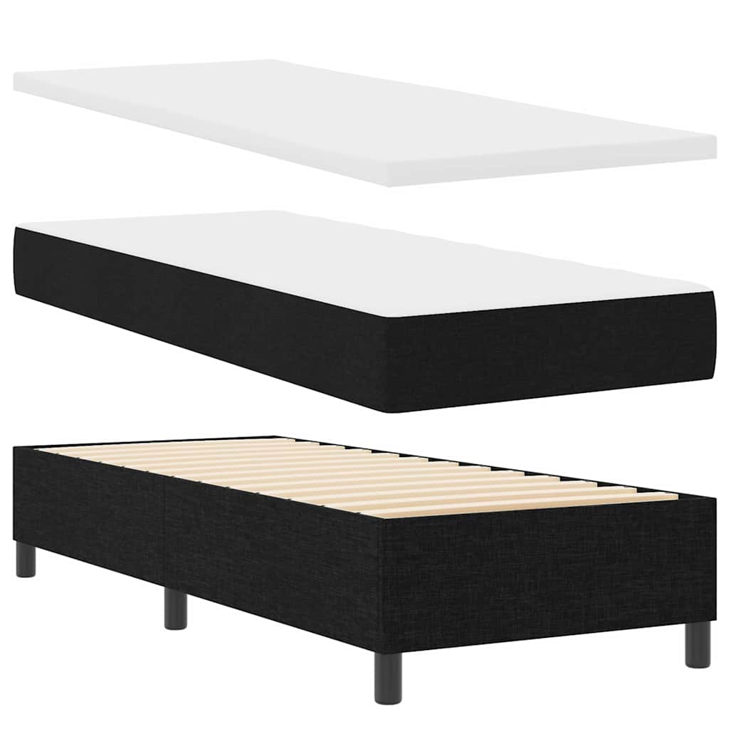 Boxspringbett mit Matratze Schwarz 80 x 200 cm Stoff