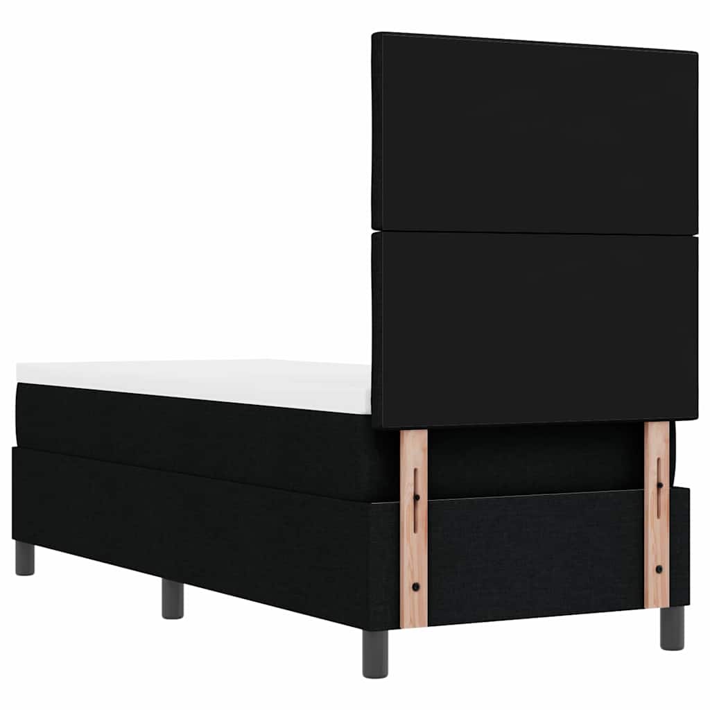 Boxspringbett mit Matratze Schwarz 80 x 200 cm Stoff
