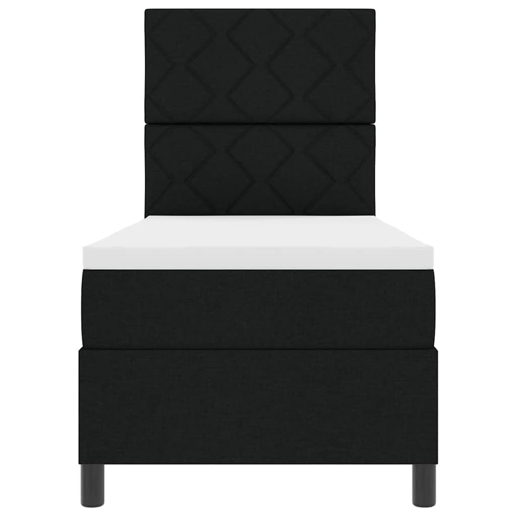 Boxspringbett mit Matratze Schwarz 80 x 200 cm Stoff
