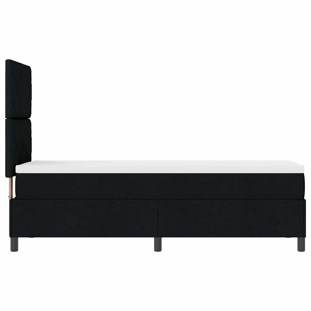 Boxspringbett mit Matratze Schwarz 80 x 200 cm Stoff