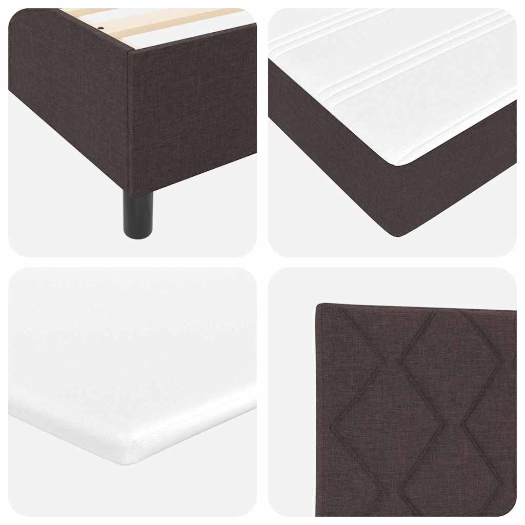 Boxspringbett mit Matratze Dunkelbraun 80 x 200 cm Stoff