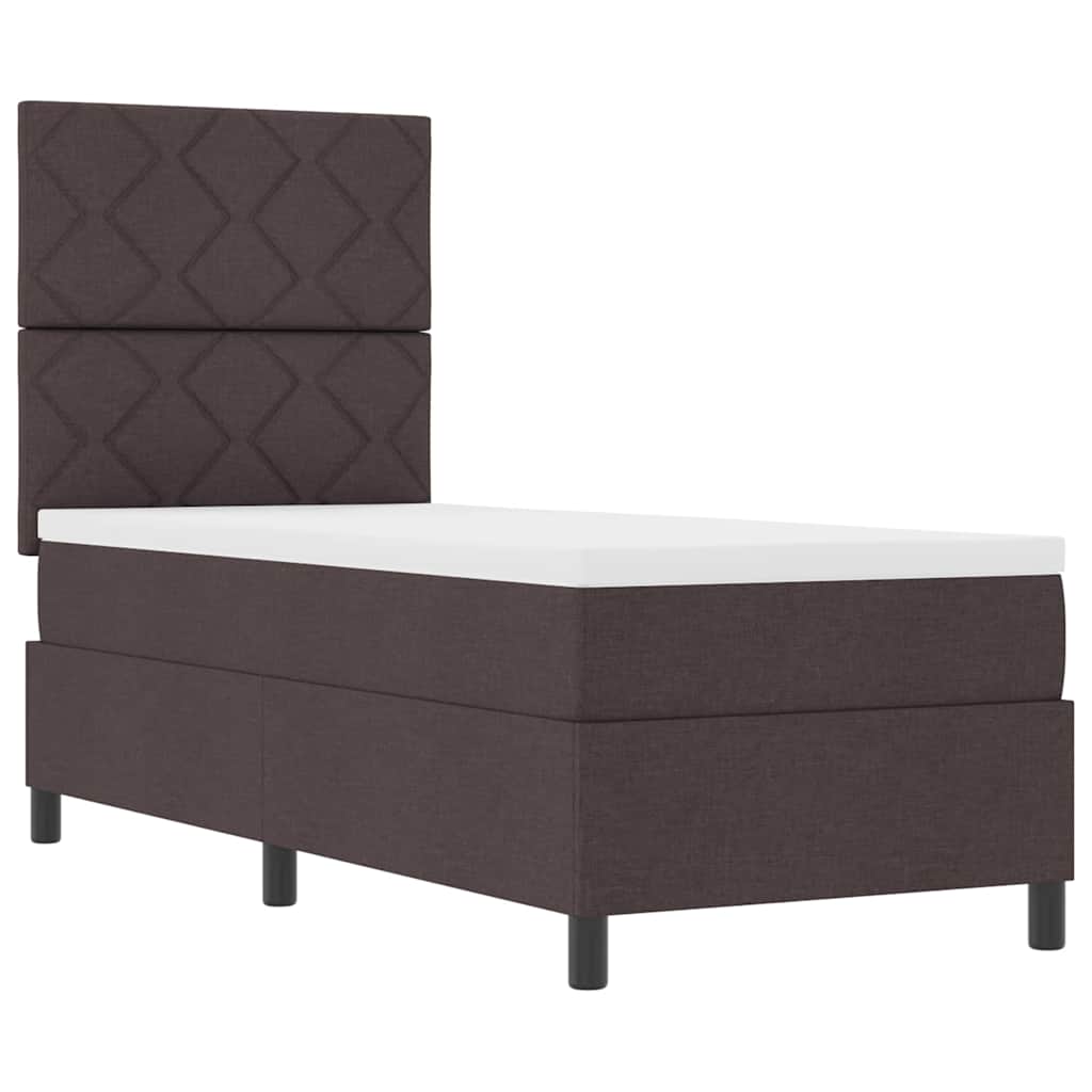 Boxspringbett mit Matratze Dunkelbraun 80 x 200 cm Stoff