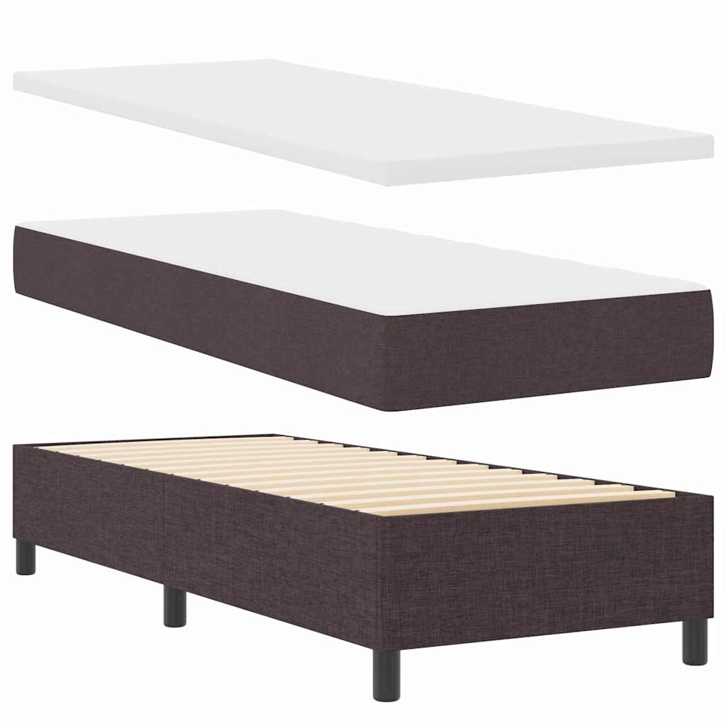 Boxspringbett mit Matratze Dunkelbraun 80 x 200 cm Stoff