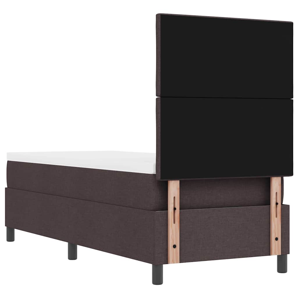 Boxspringbett mit Matratze Dunkelbraun 80 x 200 cm Stoff