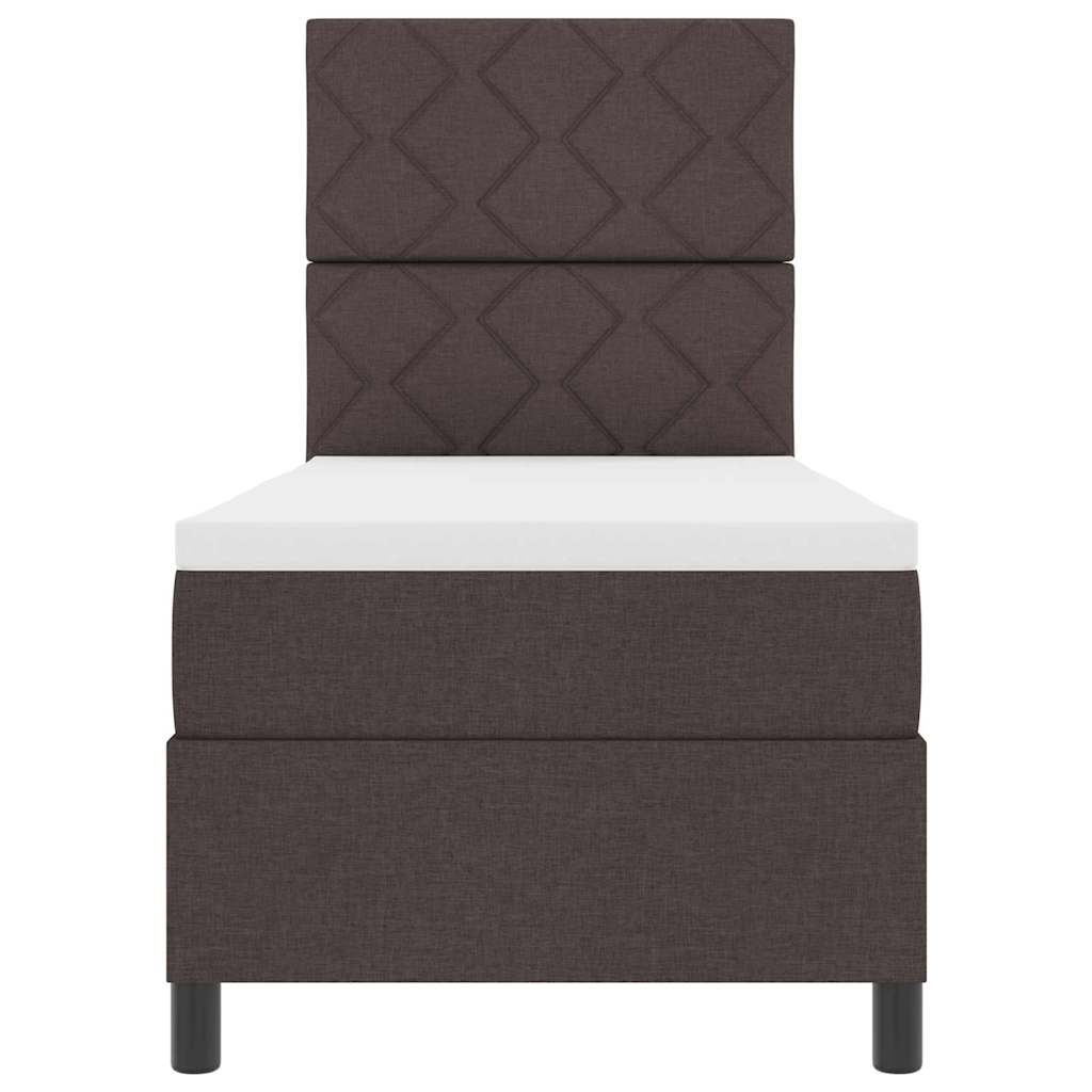 Boxspringbett mit Matratze Dunkelbraun 80 x 200 cm Stoff