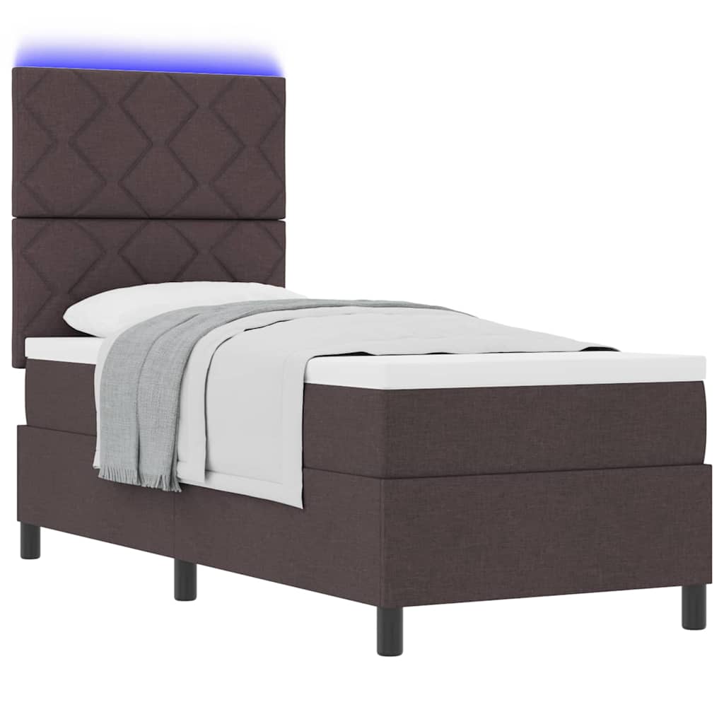 Boxspringbett mit Matratze Dunkelbraun 80 x 200 cm Stoff