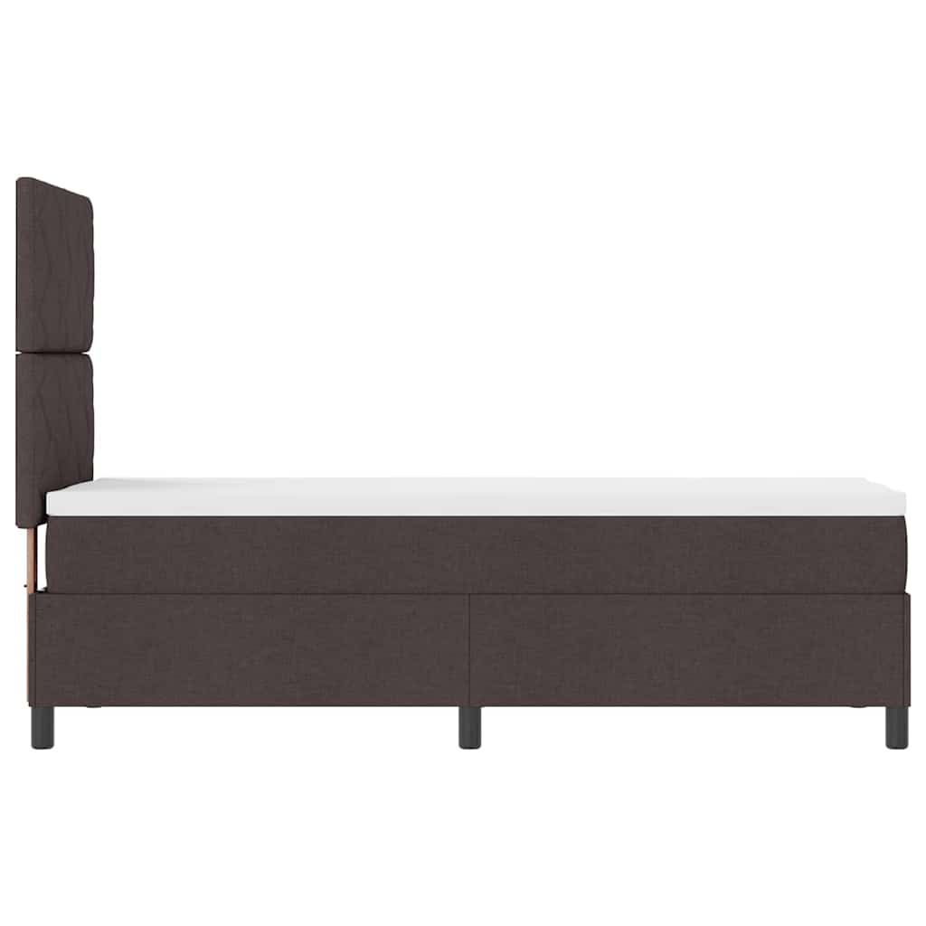 Boxspringbett mit Matratze Dunkelbraun 80 x 200 cm Stoff