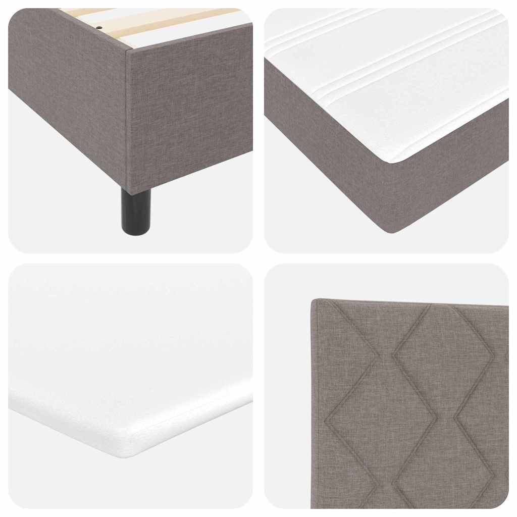 Boxspringbett mit Matratze mit Kopfteil Taupe 80 x 200 cm Stoff