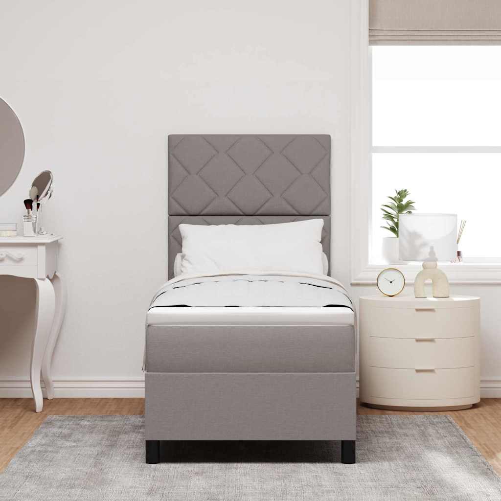 Boxspringbett mit Matratze mit Kopfteil Taupe 80 x 200 cm Stoff