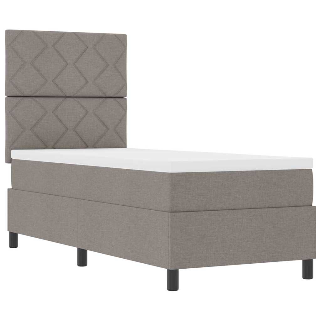 Boxspringbett mit Matratze mit Kopfteil Taupe 80 x 200 cm Stoff