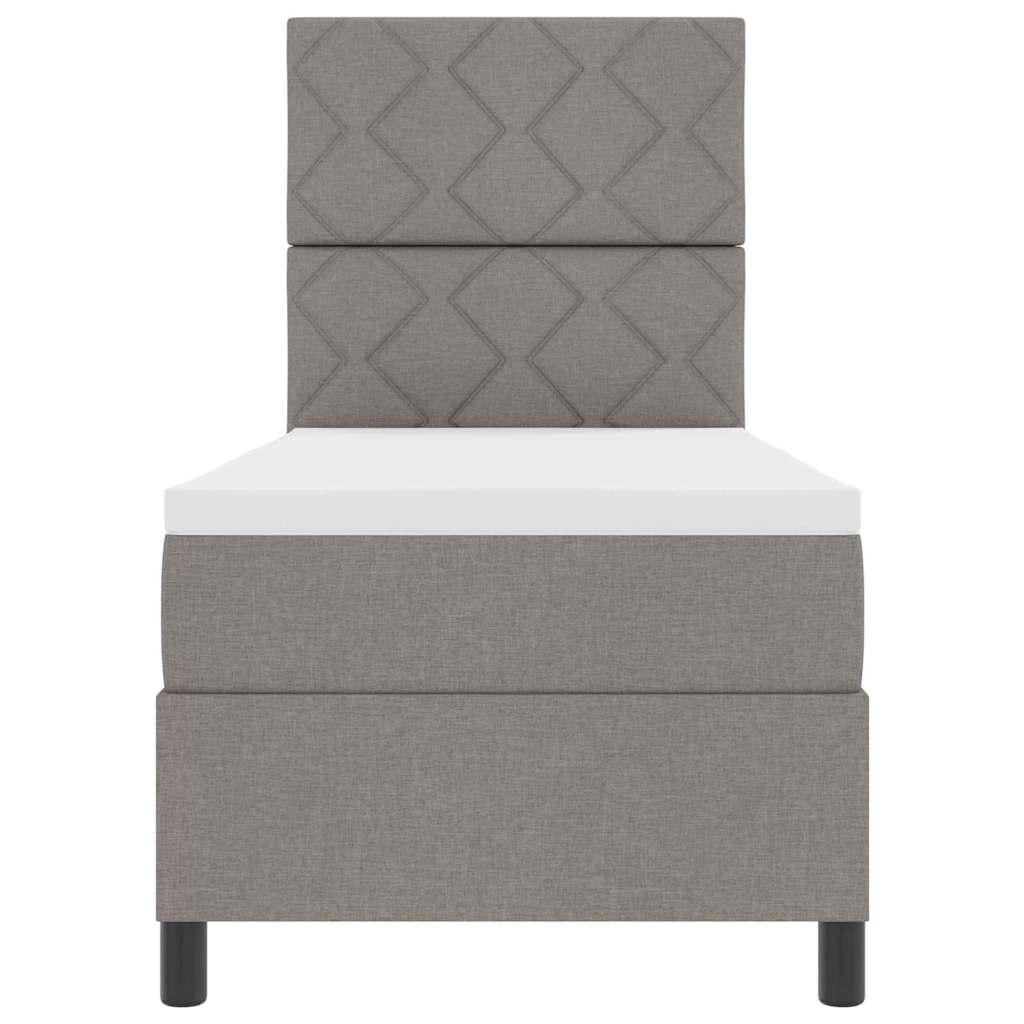 Boxspringbett mit Matratze mit Kopfteil Taupe 80 x 200 cm Stoff